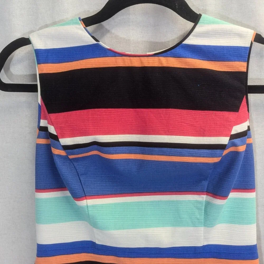 Kate Spade Tropical Stripe Mariam Dress, Fully Lined, Gold Zipper, Size 2